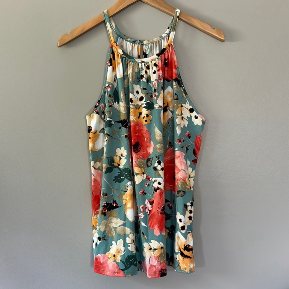 Size:Medium 
Brand:Papermoon
Color:Teal, Coral floral print